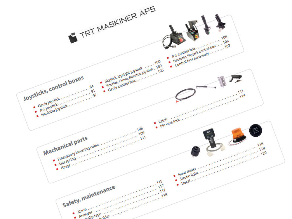 Lift-reservedele fra TRT Maskiner
